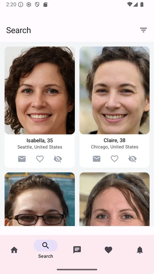 Sugurr app: search results